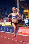 Emily Stewart (Edinburgh) finishing 2nd in the 3000 metres steeplechase.